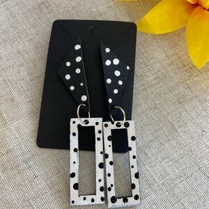 Black and White Polka Dot Earrings